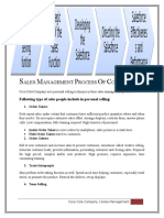 Sales Management Process of Coca Cola