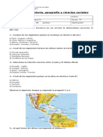 Prueba de Historia 4° Geografía de America