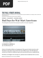 Bad Days For Wal-Mart Americans - WSJ