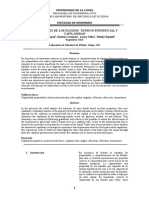 Informe de Laboratorio de Mecánica de Fluidos Capilaridad