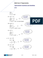 Trigonometric Functions & Identities - Solutions