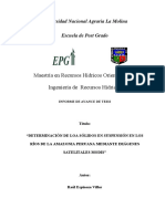 Determinación de Los Sólidos en Suspensión en Los Ríos de La Amazonia Peruana Mediante Imágenes Satelitales Modis