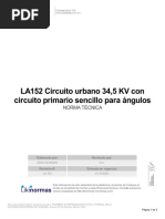 LA152 Circuito Urbano 34,5 KV Con Circuito Primario Sencillo para Ángulos Hasta 10°