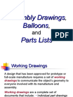 Assembly Drawings Balloons Parts Lists