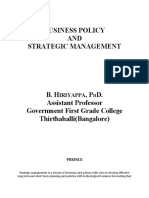 BUSINESS POLICY and Strategic Management Contents