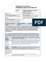 TOSD Endorsement Program Danielson Framework Lesson Plan Template