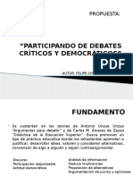 Participando de Debates Críticos y Democráticos