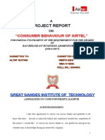 Project Report: "Consumer Behaviour of Airtel"