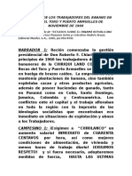 Movimiento de Los Trabajadores Del Banano en Bocas Del Toro y Puerto Armuelles de Noviembre de 1960