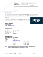 Accounting 2301 Section 21251 Course Syllabus FALL 2013