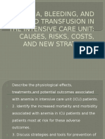 Anemia, Bleeding, and Blood Transfusion in The Intensive Care Unit: Causes, Risks, Costs, and New Strategies