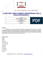 La Melodia Como Elemento Indispensable en La Educación Musical