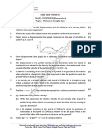 Cbse Test Paper-03 CLASS - XI PHYSICS (Kinematics) Topic: - Motion in Straight Line