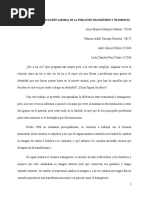 Discriminación y Exclusión Laboral de La Población Transgénero y Transexual.