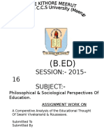 SESSION:-2015 - 16 Subject:-: Philosophical & Sociological Perspectives of Education