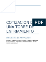 Cotizacion de Una Torre de Enfriamiento