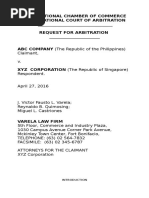 Final Paper - Request For Arbitration