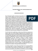 Ley Orgánica de Recursos Hídricos, Uso y Aprovechamiento Del Agua