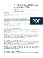 Cronograma Teóricos y Prácticos HSG 1° Primer Cuatrimestre 2016