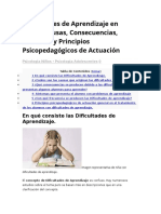 Dificultades de Aprendizaje en Niños