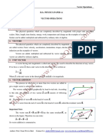 B.Sc. Physics Vector Operations