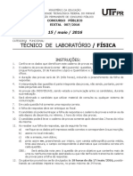 Caderno de Prova - Tecnico de Laboratorio - Fisica