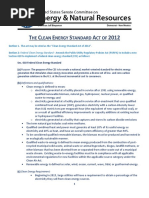 The Clean Energy Standard Act of 2012 - Section by Section