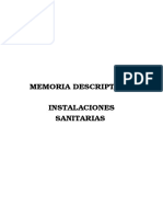 Memoria Instalaciones Sanitarias