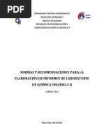 Normas y Recomendaciones para La Elaboración de Informes de Laboratorio de Química Orgánica II