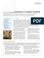 Informing Decisions On Trophy Hunting (Hunting IS Conservation)