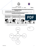 Simulacro de 1 Examen de Lengua