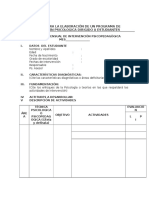 Diseño Programa de Intervención Psicologica Dirigido A Estudiantes