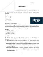 Polinomios Especiales, Multiplicacion y Division de Polinomios PDF