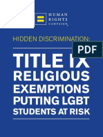 Title IX Exemptions Report