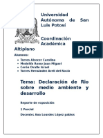 Declaración de Río Sobre Medio Ambiente y Desarrollo (Docuemento)