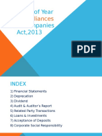 Compliances: Overview of Year End Under Companies Act, 2013