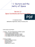 Chapter 1: Vectors and The Geometry of Space