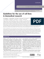 Guidelines For Cell Lines