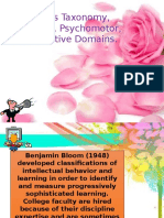 Bloom's Taxonomy, Cognitive, Psychomotor, and Affective Domains