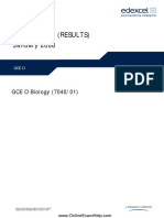 Biology GCE 2008 Jan Paper 1 Mark Scheme