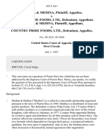 Medina & Medina v. Country Pride Foods, LTD., Medina & Medina v. Country Pride Foods, LTD., 825 F.2d 1, 1st Cir. (1987)