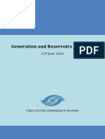 Generation and Reservoirs Statistics: 12 June, 2016