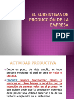 El Subsistema de Producción de La Empresa