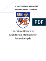 Literature Review of Monitoring Methods For Formaldehyde