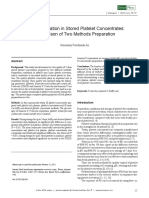 Platelet Activation in Stored Platelet Concentrates: Comparison of Two Methods Preparation