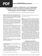 Comparative Analysis of Refractive and Topographic Changes in Early and Advanced Keratoconic Eyes Undergoing Corneal Collagen Crosslinking