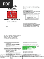 Unit 1 Revision Pack Travel and Tourism