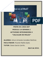  Calcular en Moles M14S3