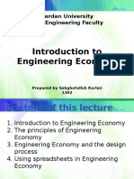 Introduction To Engineering Economy: Kardan University Civil Engineering Faculty