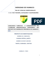 Conciencia Turística y Conservación Del "Complejo Arqueológico Tantamayo" Del Distrito de Huamalies Provincia de Huànuco